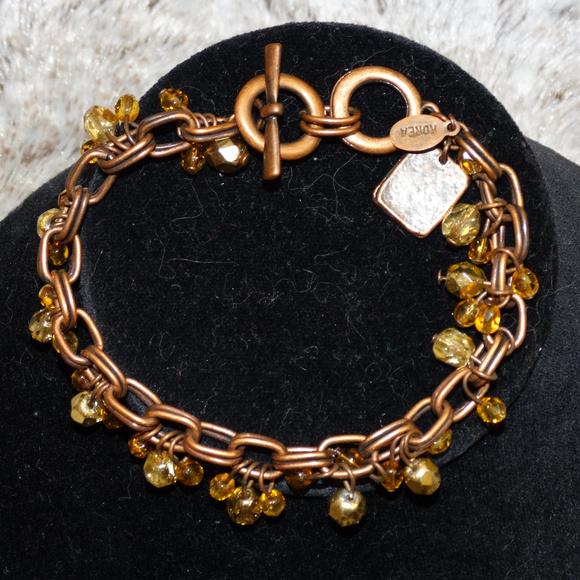 Cookie Lee Bracelet Copper Color w/ Yellow & Gold - Picture 1 of 8